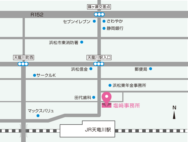 塩﨑事務所までの地図